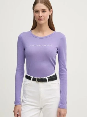 United Colors of Benetton longsleeve bawełniany kolor różowy 3GA2E16G0