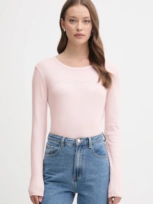 United Colors of Benetton longsleeve bawełniany kolor różowy 3GA2E16G0