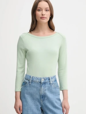 United Colors of Benetton longsleeve bawełniany kolor zielony 3GA2E16A1