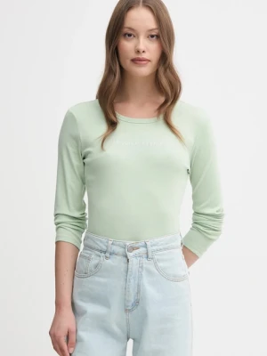 United Colors of Benetton longsleeve bawełniany kolor zielony 3GA2E16G0