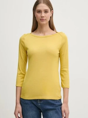 United Colors of Benetton longsleeve bawełniany kolor żółty 3GA2E16A1