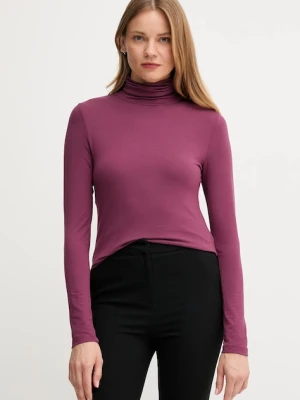 United Colors of Benetton longsleeve damski kolor fioletowy z golfem 3Z12D2010