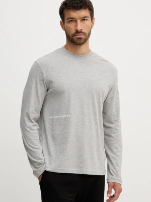 United Colors of Benetton longsleeve piżamowy bawełniany męska kolor szary z nadrukiem 30964M021