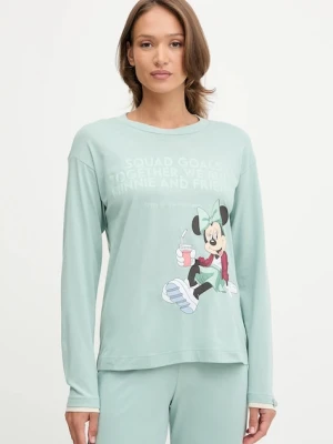 United Colors of Benetton longsleeve piżamowy damska kolor turkusowy 3Y5E3M07Q