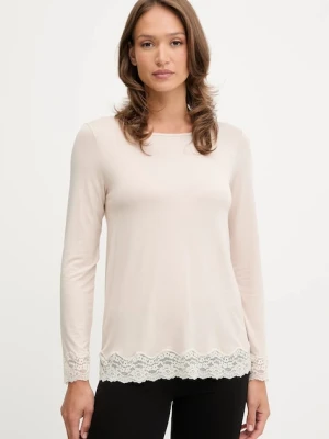 United Colors of Benetton longsleeve piżamowy kolor beżowy 3Z123M07X