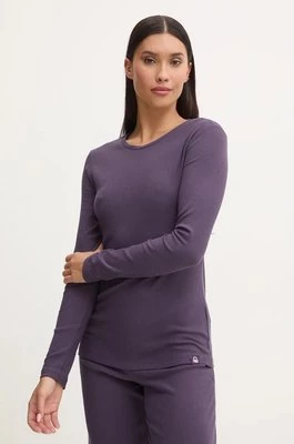 United Colors of Benetton longsleeve piżamowy kolor fioletowy 32WA3M06A