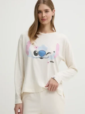 Zdjęcie produktu United Colors of Benetton longsleeve piżamowy LILO&STITCH kolor beżowy 3Y5E3M07D