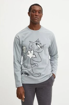 United Colors of Benetton longsleeve piżamowy x TOM&JERRY kolor szary z nadrukiem 3DKE4M01O