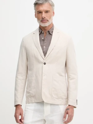United Colors of Benetton marynarka jednorzędowa męska z dodatkiem lnu