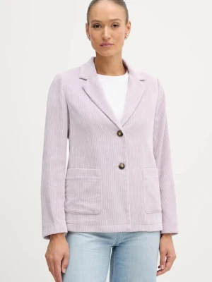 United Colors of Benetton marynarka sztruksowa kolor fioletowy jednorzędowa gładka 2Q5GDW03I