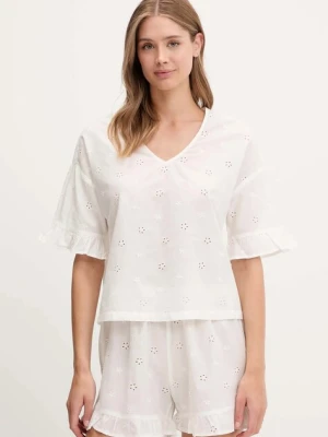 United Colors of Benetton piżama bawełniana damska kolor biały bawełniana 4SHX3P03X