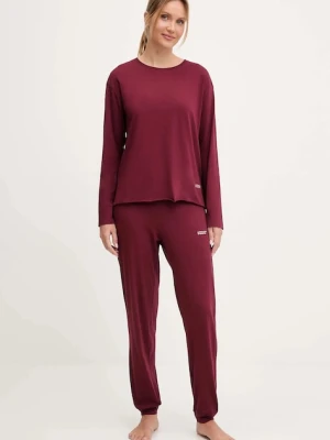 United Colors of Benetton piżama bawełniana damska kolor bordowy 35VB3P048