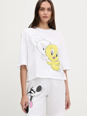 United Colors of Benetton piżama bawełniana kolor biały 30963P03W