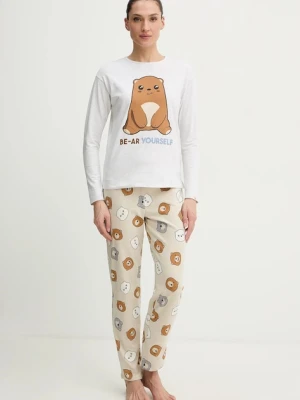 United Colors of Benetton piżama damska kolor szary 3DKE3P04C