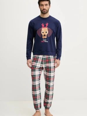 United Colors of Benetton piżama męska kolor granatowy wzorzysta 3DKE4P034