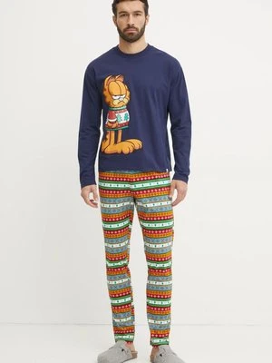 United Colors of Benetton piżama x GARFIELD męska kolor granatowy wzorzysta 37MW4P02J