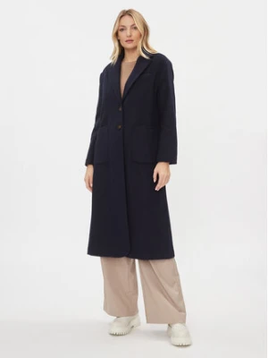 United Colors Of Benetton Płaszcz wełniany 28HFDN02V Granatowy Regular Fit