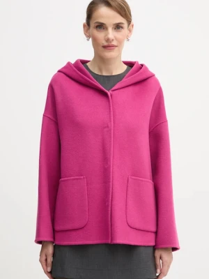 United Colors of Benetton płaszcz z dodatkiem wełny kolor różowy 28F7DN08M