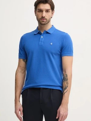 United Colors of Benetton polo bawełniane kolor fioletowy gładki 3089J3179