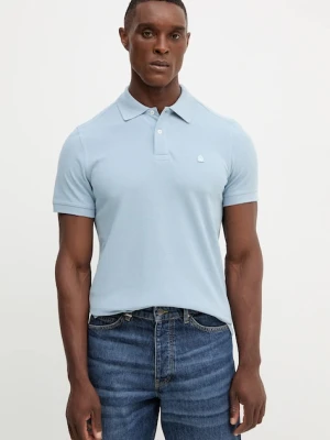 United Colors of Benetton polo bawełniane kolor niebieski gładki 3089J3179