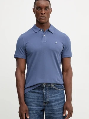 United Colors of Benetton polo bawełniane kolor niebieski gładki 3089J3179