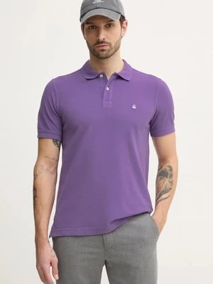 United Colors of Benetton polo bawełniane kolor różowy gładki 3089J3179