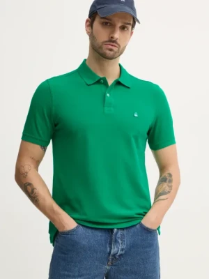 Zdjęcie produktu United Colors of Benetton polo bawełniane kolor zielony gładki 3089J3179