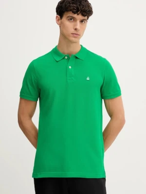 United Colors of Benetton polo bawełniane kolor zielony gładki 3089J3179