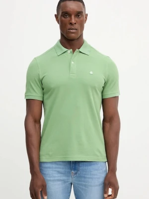 United Colors of Benetton polo bawełniane kolor zielony gładki 3089J3179