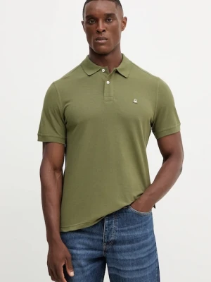 United Colors of Benetton polo bawełniane kolor zielony gładki 3089J3179