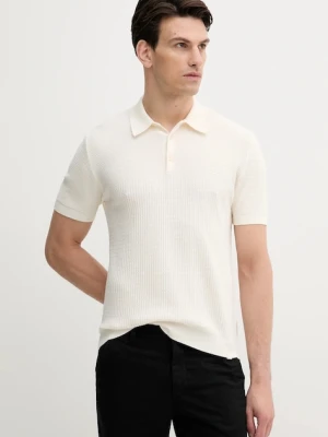 United Colors of Benetton polo bawełniane męski kolor beżowy gładki 1198U301H