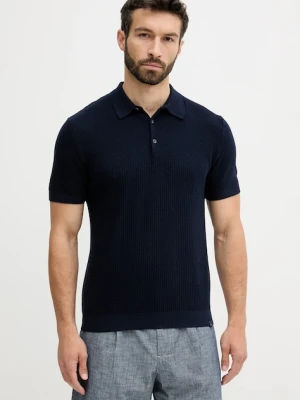 United Colors of Benetton polo bawełniane męski kolor granatowy gładki 1198U301H