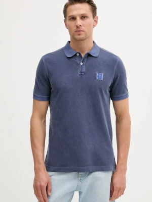 United Colors of Benetton polo bawełniane męski kolor granatowy gładki 3089U302D
