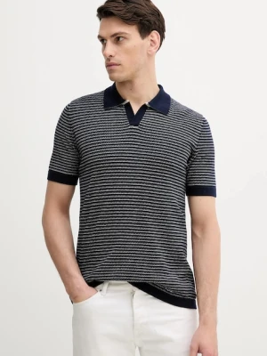 United Colors of Benetton polo bawełniane męski kolor granatowy wzorzysty 1094K301J