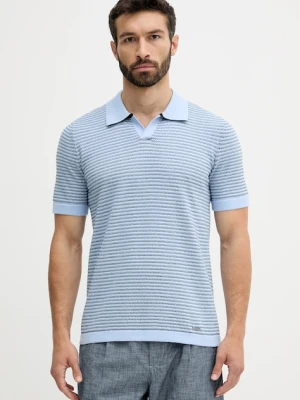 United Colors of Benetton polo bawełniane męski kolor niebieski wzorzysty 1094K301J