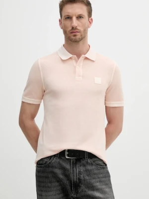 United Colors of Benetton polo bawełniane męski kolor pomarańczowy gładki 3089U302D