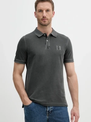United Colors of Benetton polo bawełniane męski kolor szary gładki 3089U302D