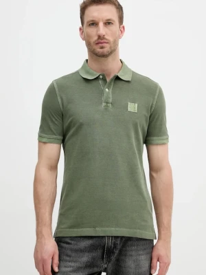 United Colors of Benetton polo bawełniane męski kolor zielony gładki 3089U302D