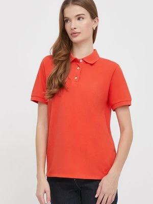 United Colors of Benetton polo damski kolor pomarańczowy