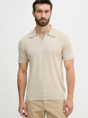 United Colors of Benetton polo męski kolor beżowy melanżowy 115RK301I