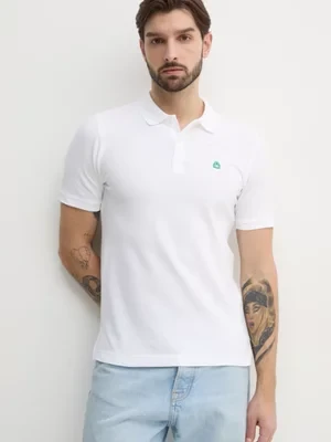 United Colors of Benetton polo męski kolor biały gładki 3WG9U301Z