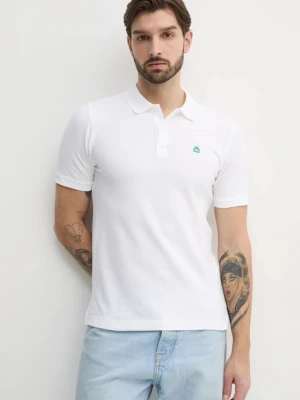 United Colors of Benetton polo męski kolor biały gładki 3WG9U301Z
