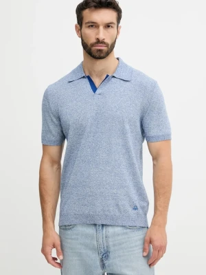 United Colors of Benetton polo męski kolor granatowy melanżowy 115RK301I