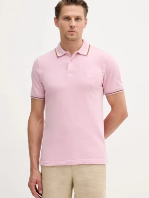 United Colors of Benetton polo męski kolor różowy gładki 3F9HU302E