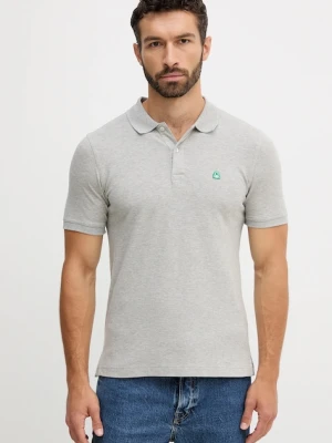 United Colors of Benetton polo męski kolor szary gładki 3WG9U301Z