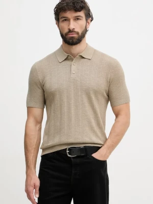 United Colors of Benetton polo swetrowe męskie z dodatkiem lnu
