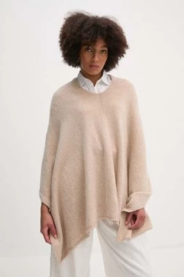 United Colors of Benetton poncho wełniane kolor beżowy 103MDU004