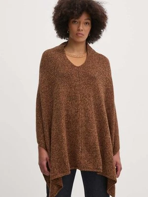 United Colors of Benetton poncho wełniane kolor brązowy 103MDU004