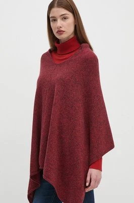 United Colors of Benetton poncho wełniane kolor czerwony 103MDU004