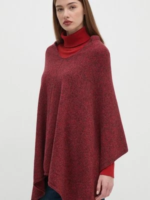 United Colors of Benetton poncho wełniane kolor czerwony 103MDU004